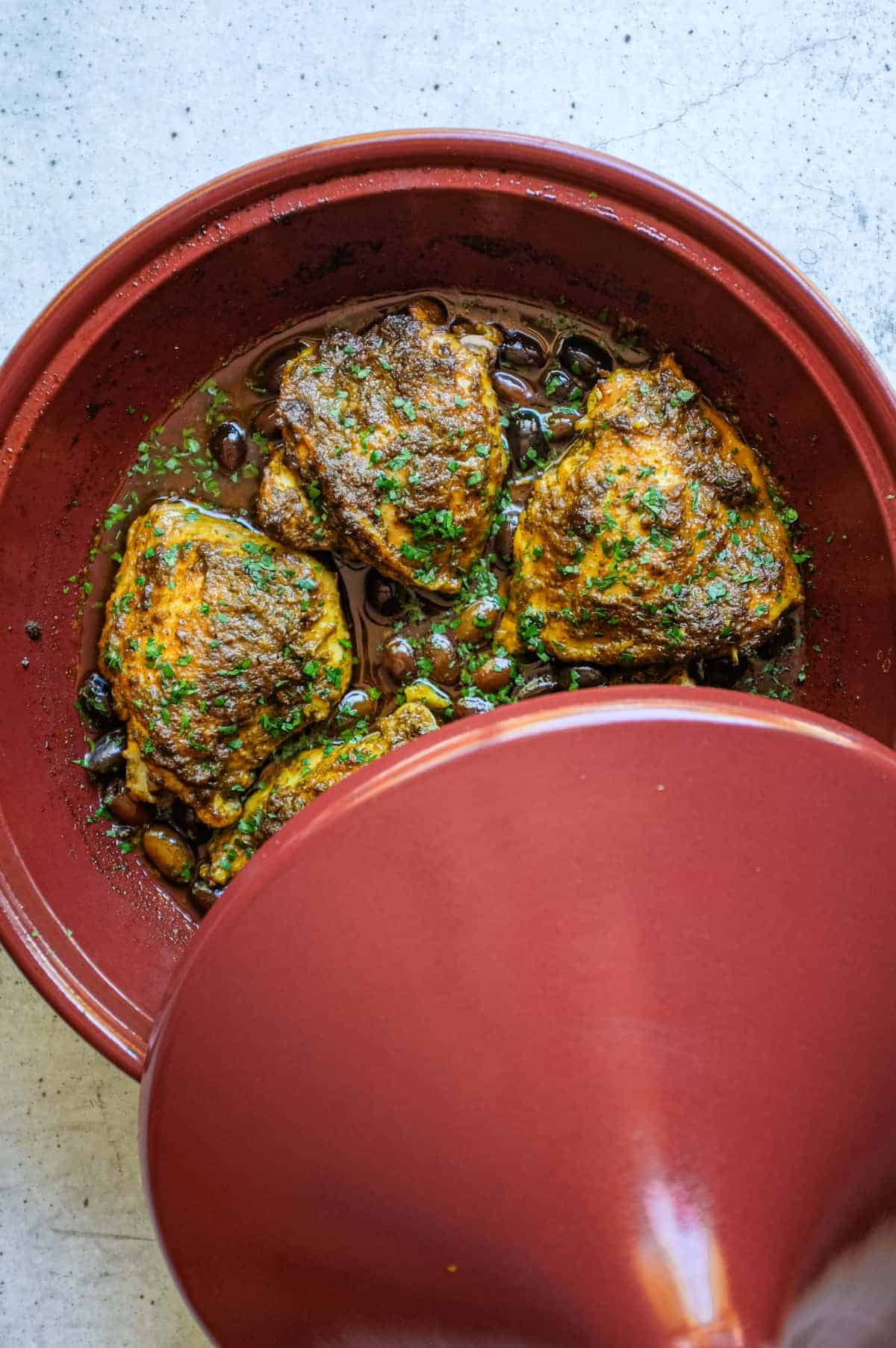 fragrant chermoula chicken served hot from the pot