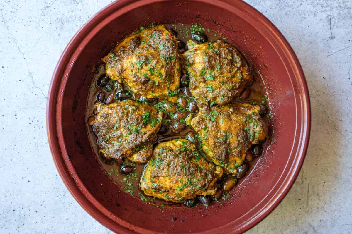 moroccan style chicken with green herb marinade