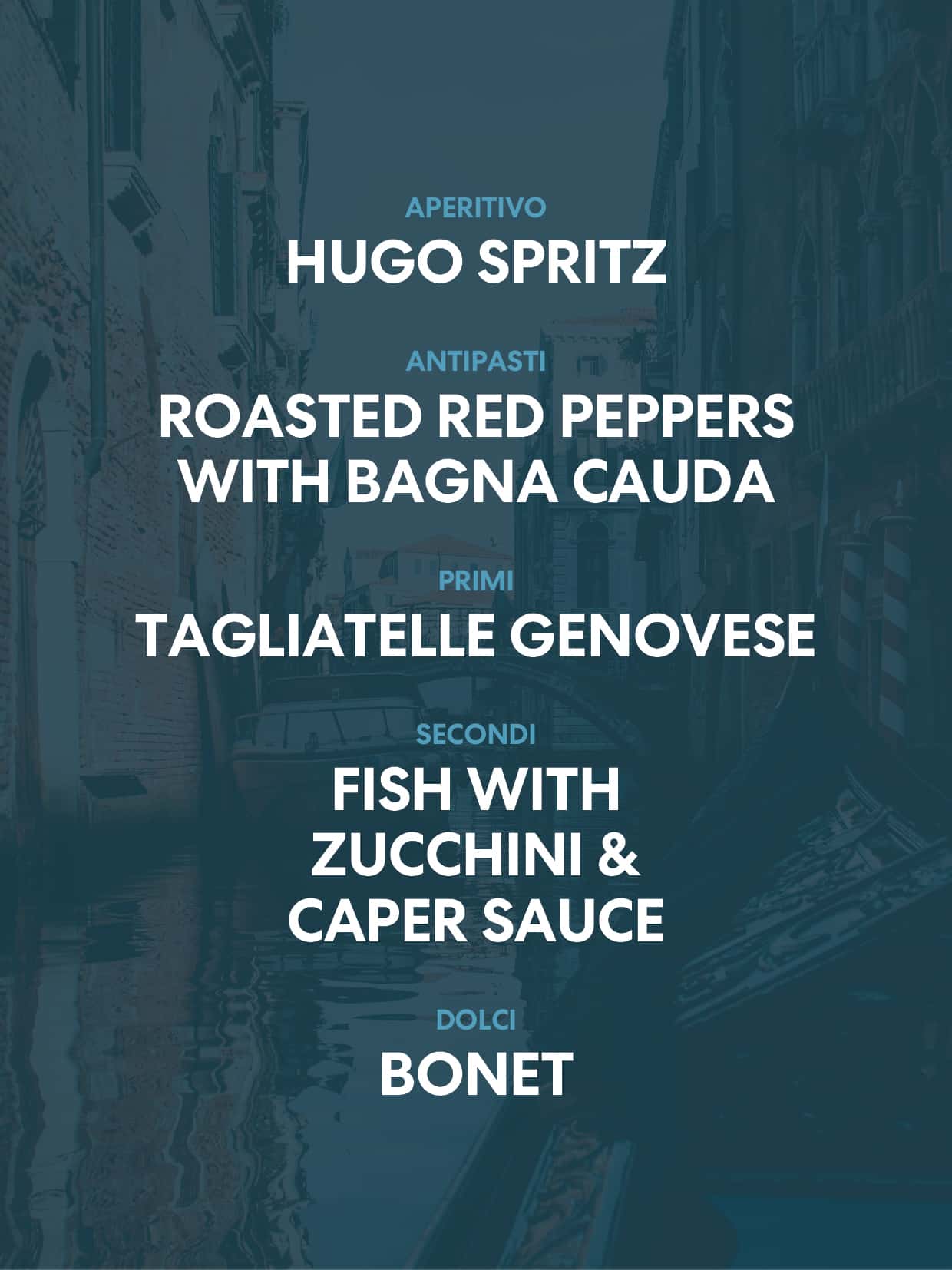 Italian dinner party menu