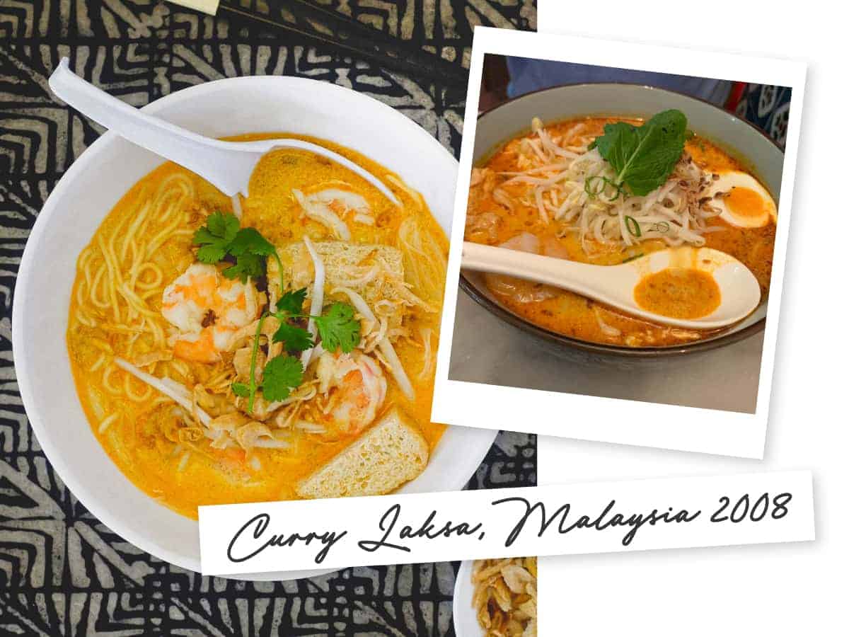 Inspiration to Recipe – Curry Laksa | cookeatworld.com Two dishes of Curry Laksa, one taken on holiday in Malaysia, the other a recipe photo from cookeatworld