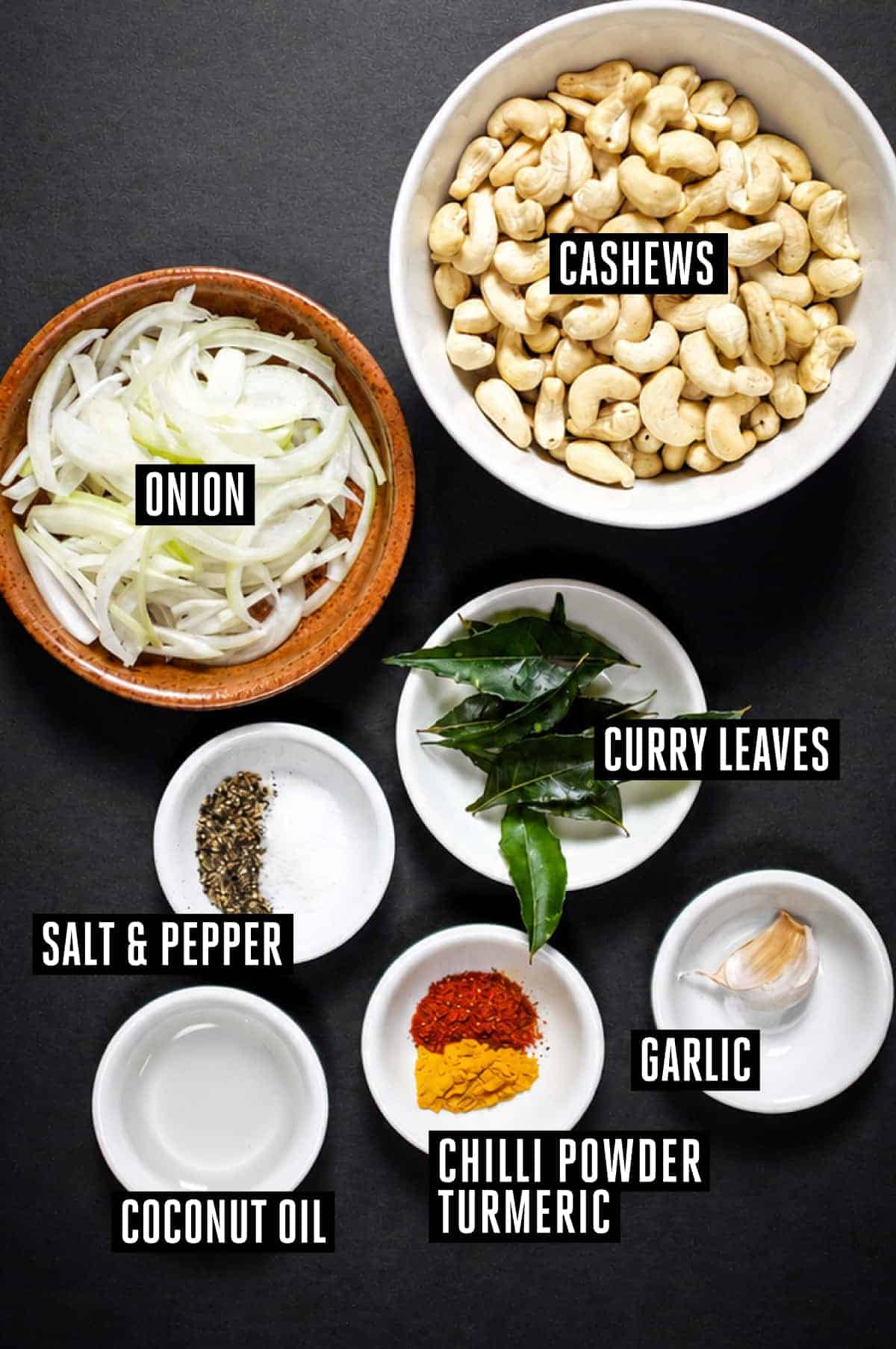 Spicy Cashew Nuts (South Indian Curry Leaf Cashews) | cookeatworld.com Homemade spicy curry leaf cashews ready to serve as a snack.