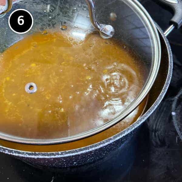 Adasi (Persian Lentil Soup) | cookeatworld.com Adasi soup simmering gently in a pot