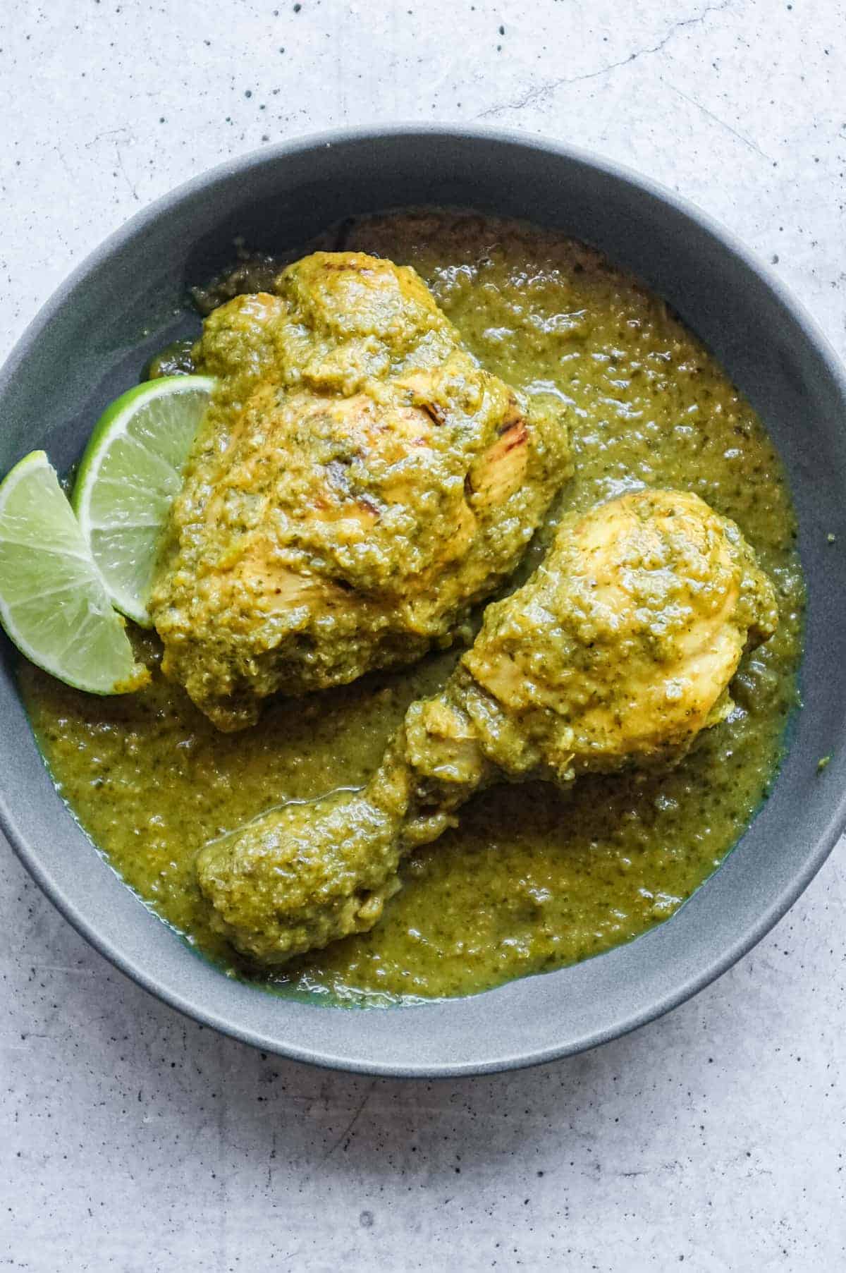 Freshly cooked Chicken Cafreal, a classic Goan curry with bold herbaceous flavour.