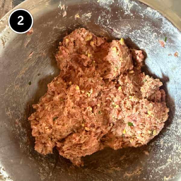 Turkish Lamb & Pistachio Kebab (Antep Kebabı) | cookeatworld.com Turkish Lamb & Pistachio Kebabs (Antep Kebabı) mixture
