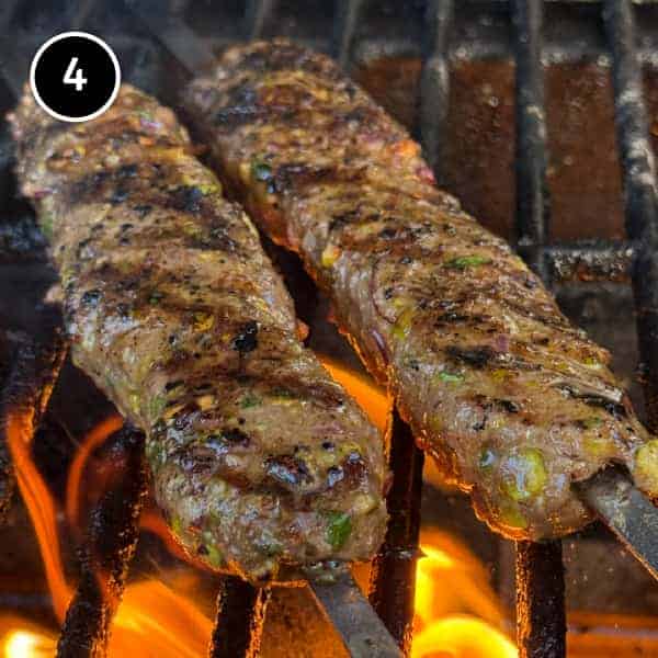 Turkish Lamb & Pistachio Kebab (Antep Kebabı) | cookeatworld.com Turkish Lamb & Pistachio Kebabs (Antep Kebabı) over hot flames.