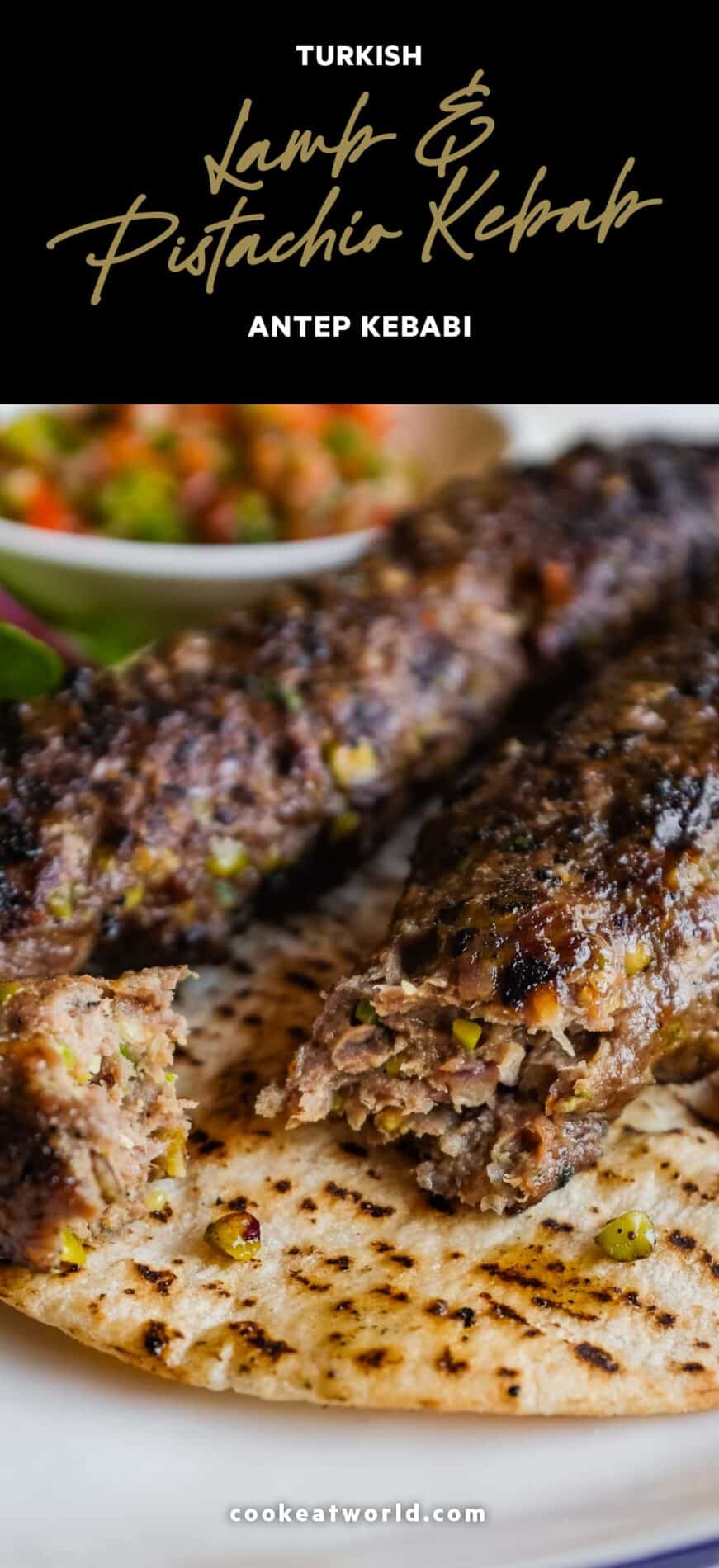 Juicy Turkish lamb and pistachio kebabs served with Turkish spoon salad and a fresh green salad.