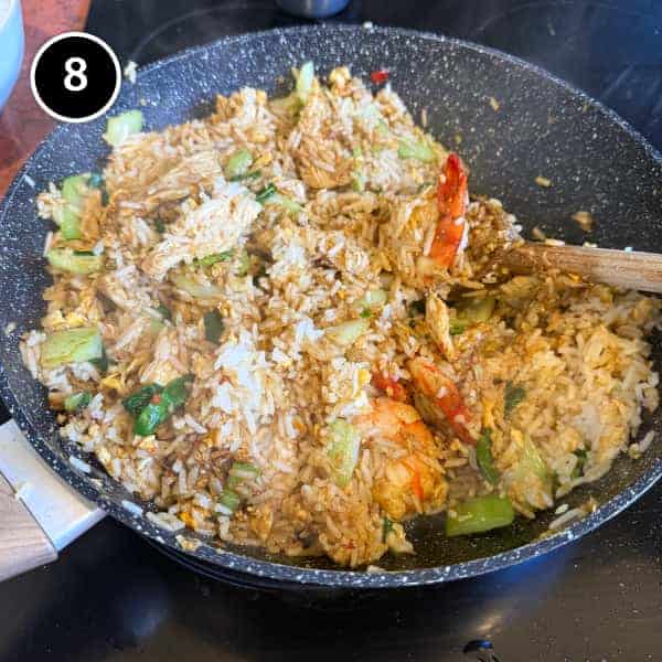 Nasi Goreng Kampung (Malaysian Fried Rice) | cookeatworld.com Kecap manis and dark soy sauce mixed through nasi goreng kampung