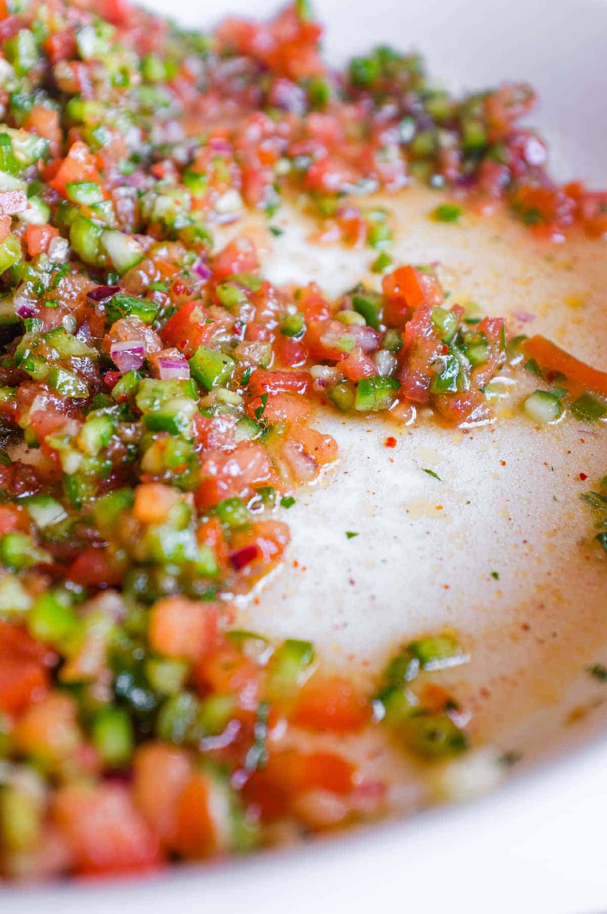 Traditional Turkish Spoon Salad served as part of a colourful Mediterranean mezze spread.