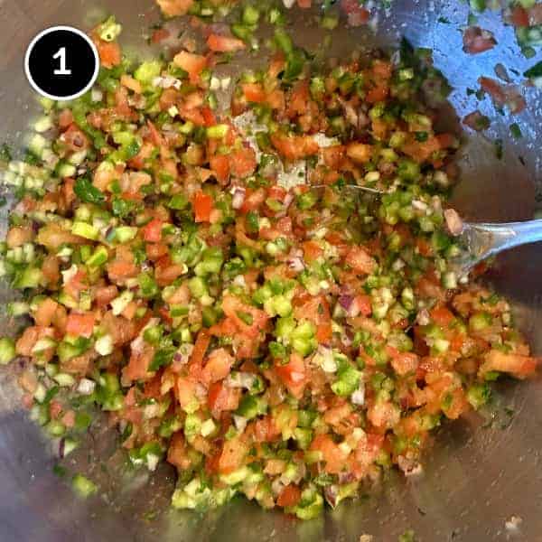 Turkish Spoon Salad | cookeatworld.com A refreshing bowl of Turkish Spoon Salad alongside grilled kebabs and Mediterranean side dishes.