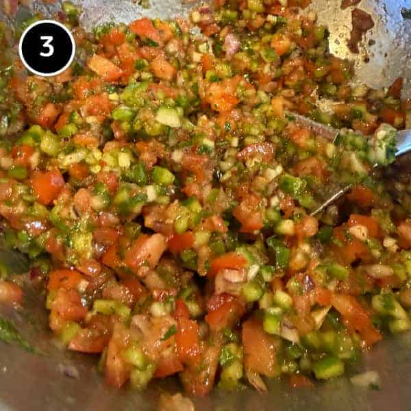 Turkish Spoon Salad | cookeatworld.com The chopped vegetables for Turkish Spoon Salad