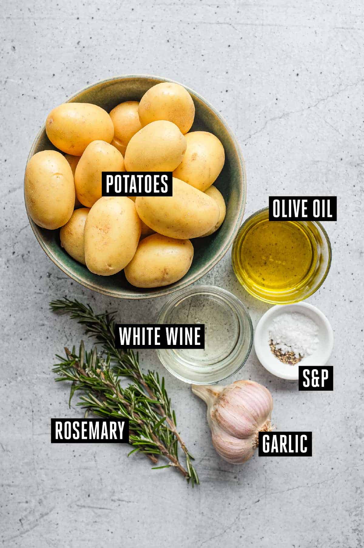 Italian Roast Potatoes with Rosemary & White Wine | cookeatworld.com The ingredients for patate al forno, Italian roast potatoes.